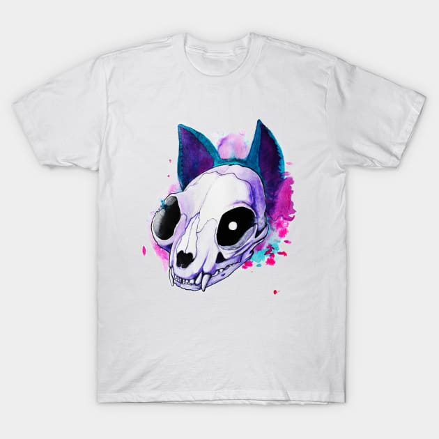 Color Splash Catskull T-Shirt by ManicWolfArts